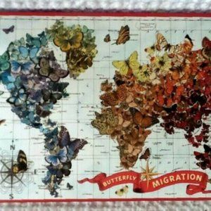 Puzzle Wendy Gold BUTTERFLY MIGRATION Map 1000 Piece Puzzle Sealed 20x27 Fun